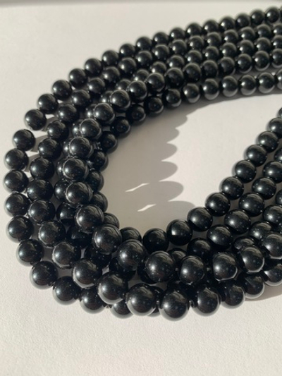 Обсидиан черный бусины 6мм 8мм