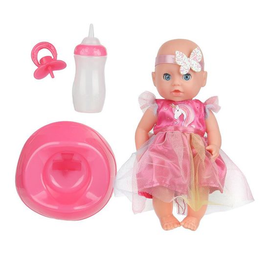 Пупс озвуч Шаинский музыка 20 см, пьет, писает, закр. глазки, 3 акс, 2000 слов КАРАПУЗ