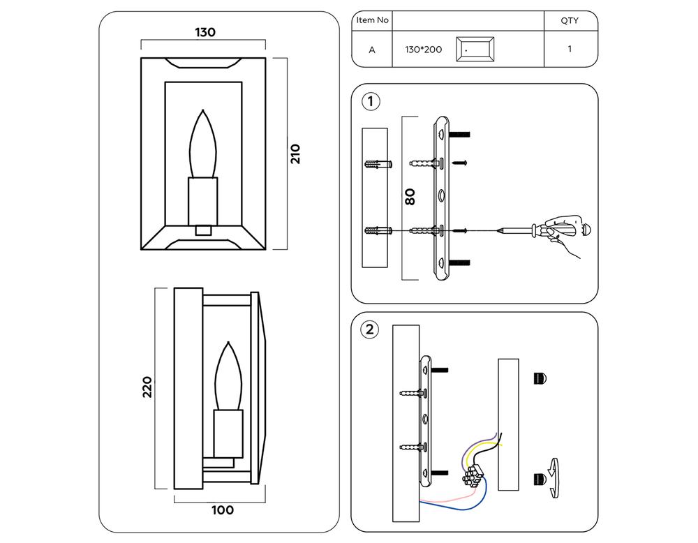 Ambrella Настенный светильник со сменной лампой Traditional TR5157