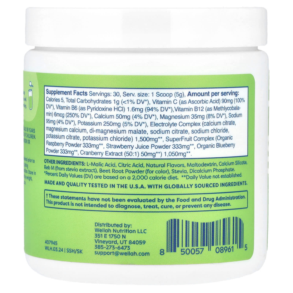 Wellah, Splish Splash Hydration, клубника и киви, 147 г (5,3 унции)