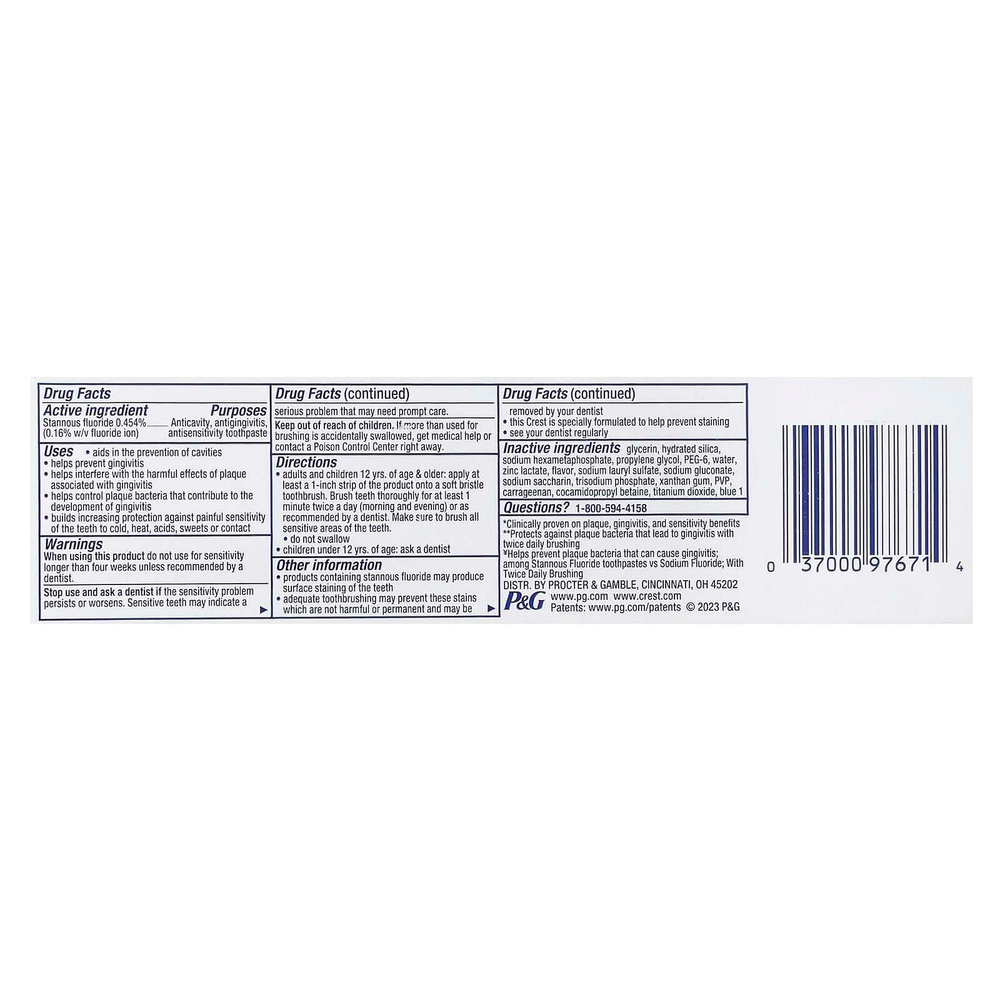 Crest, Pro-Health Advanced, зубная паста с фторидом, для чувствительной кожи, 144 г (5,1 унции)