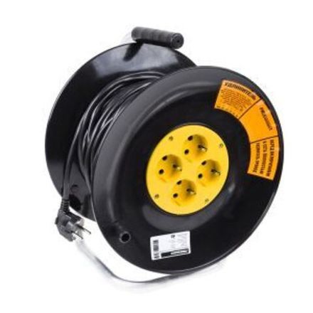 Удлинитель силовой на катушке 4 гнезда с/з 40м 3х1мм² PROconnect