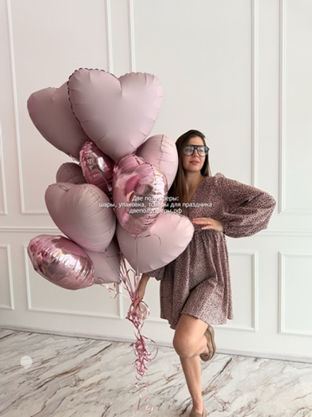 Розовый микс сердец