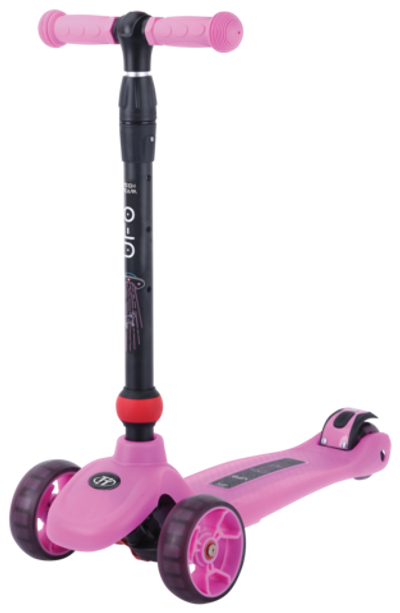 Самокат детский трехколесный светящийся Tech Team UFO 2021, розовый