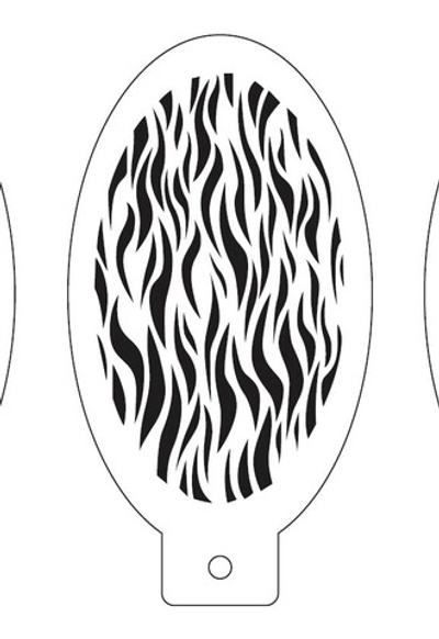 Трафарет для аквагрима овальный "Шерсть"  7 на 13 см