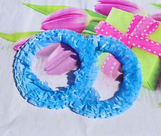 Свадебные кольца для украшения машины, голубые широкие