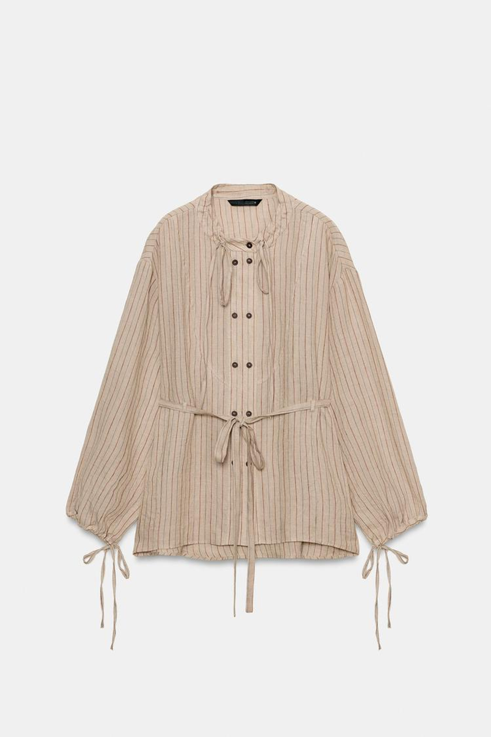 ZARA РУБАШКА В ПОЛОСКУ ИЗ ЛЬНА — ZW COLLECTION, ПОЛОСКИ