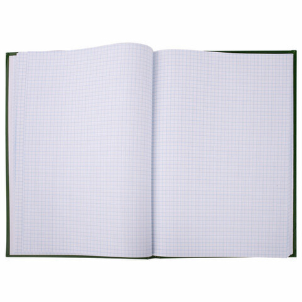 Книга учета 96 л., клетка, твердая, бумвинил, офсет, герб, А4 (200х290 мм), BRAUBERG, зеленая, 130277