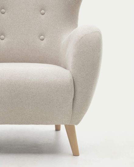 Patio Бежевое кресло из синели с ножками из массива бука Испания 