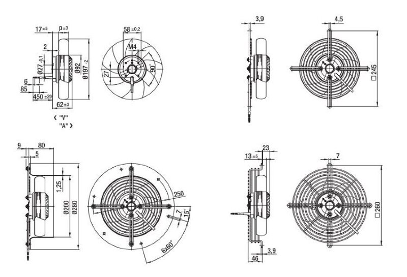 Вентилятор осевой A2D200-AH18-01