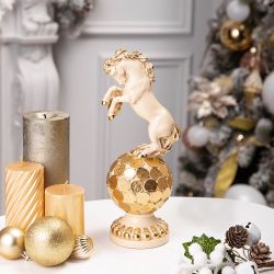 Скульптура Конь на шаре Айвори