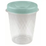 Банка с завинчивающейся крышкой Кристалл 1,1 л бежевый/зеленый (микс 2)