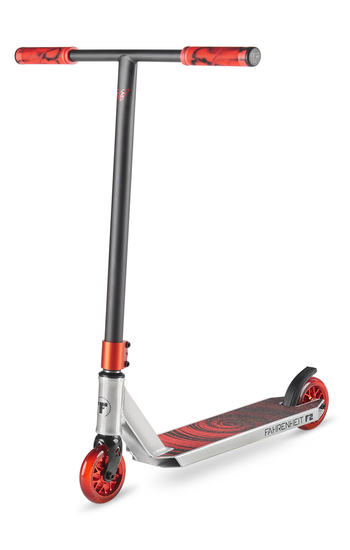 Самокат трюковый Fahrenheit F2 черный/серебристый/красный