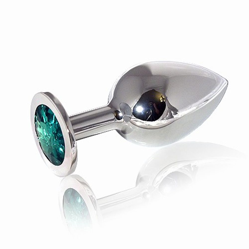 Анальная втулка с кристаллом Large изумруд 9 см