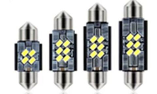 Светодиод 12V T11x31  4SMD 1206 WHITE CAN 3w (салон) с радиатором (кт2шт) Y0020-31MM