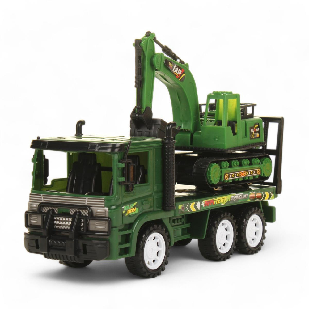 Автовоз Военный 23см + машина, пакет 928-B10