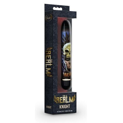 Синий классический вибратор Knight - 17,7 см. (Цвет: синий)