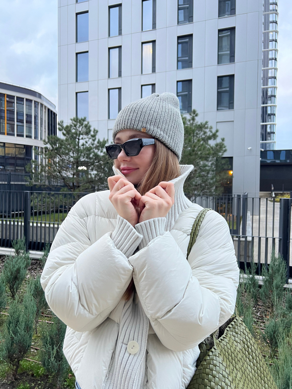 Пуховик Knitty светло-серый