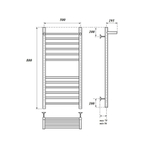 Полотенцесушитель электрический Point Аврора PN10158SPE П11 500x800 с полкой левый/правый, хром