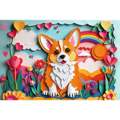 Puzzles - "160" - 40th anniversary Trefl - Paper Art: Little dog / Trefl