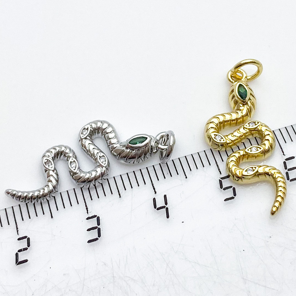 Подвеска Змея, цвет серебро, размер 25*10 мм, цена за 1 шт