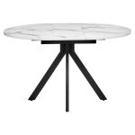 Стол Bradex Home Rudolf круглый раскладной 100-130x100x75см, белый мрамор, чёрный