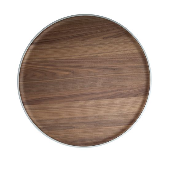 Круглый журнальный столик 2151 из ореха и бежевого дерева