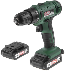 Аккум.дрель Hammer Flex ACD12BS  12В 2АКБx2Ач 10мм 0-350/0-1350об/мин 32Нм в кейсе быстр зарядка