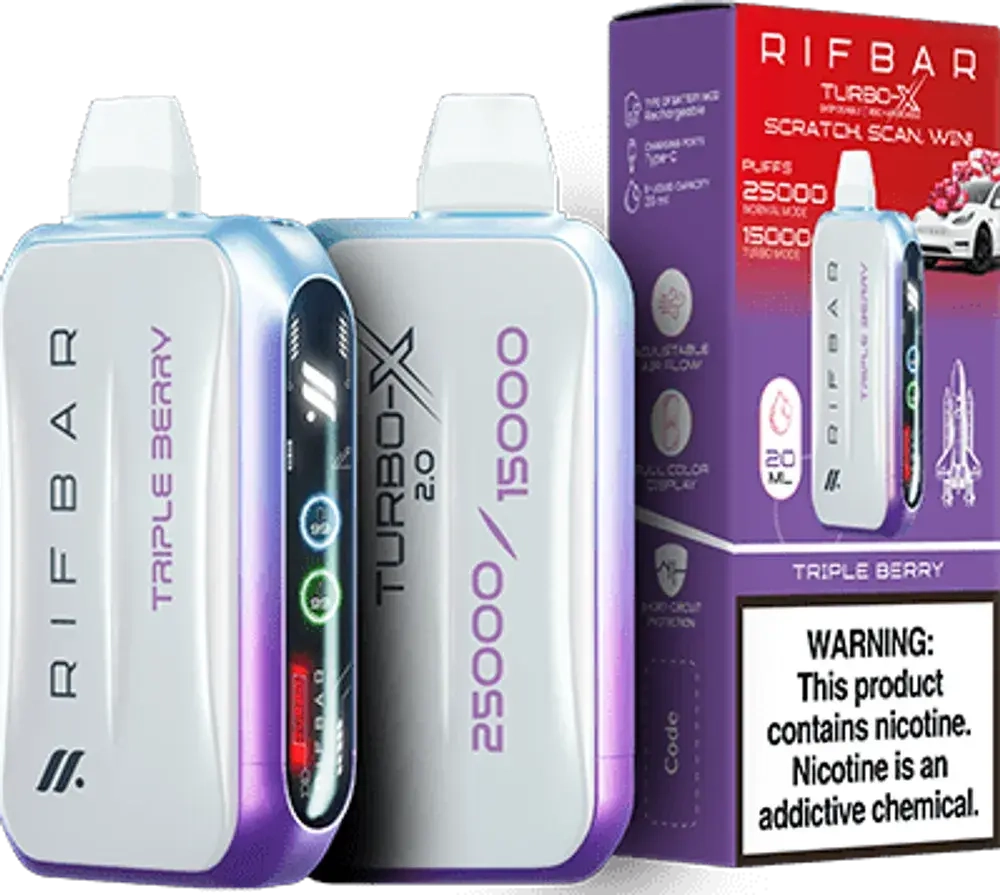 RIFBAR TURBO X 25000 - Triple Berry (5% nic)