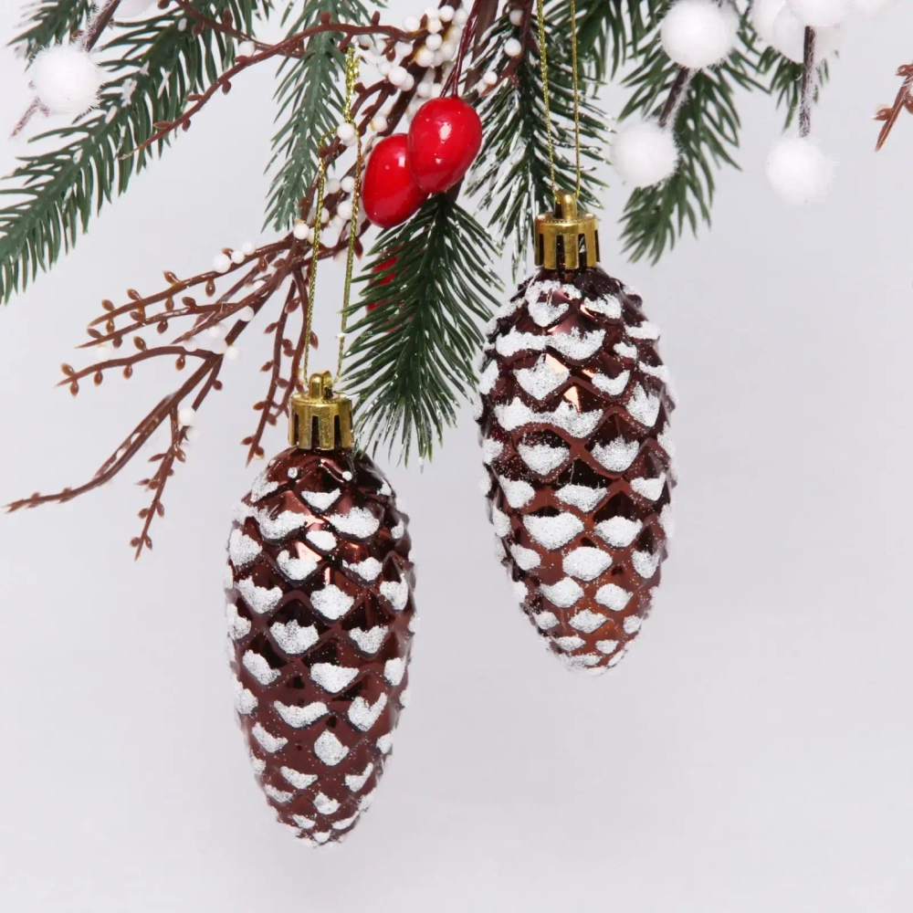 Ёлочные игрушки «Таинственное очарование» Шишки 9 см (набор 2шт), шоколад