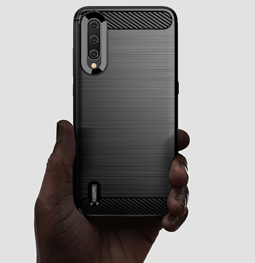 Чехол для Xiaomi Mi 9 Lite (A3 Lite, CC9) цвет Black (черный), серия Carbon от Caseport