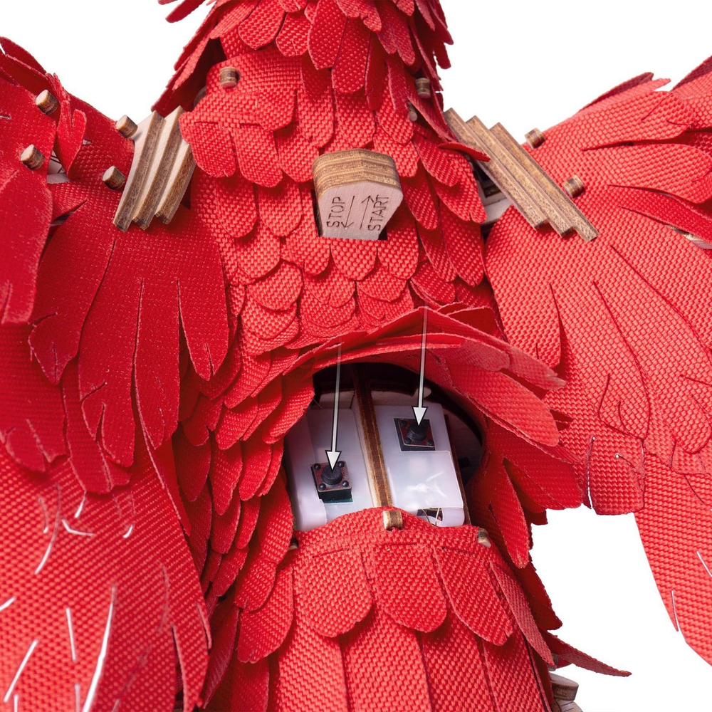 Деревянный конструктор Огненный Феникс со светящимися глазами (Lemmo)