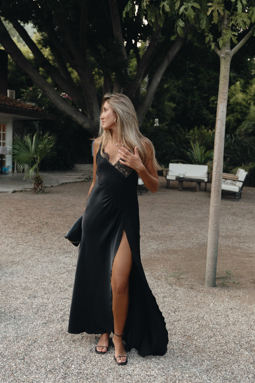 Комбине с кружевом на запах bk