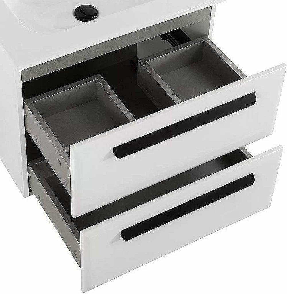 Тумба с раковиной Cezares ECO-CER-N 60 ECO-CER-N-600-2C-SO-BL белая глянцевая