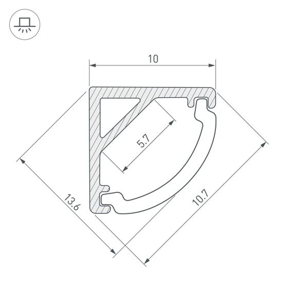 Профиль Arlight ARH-Kant-H10-2000 Anod 036321