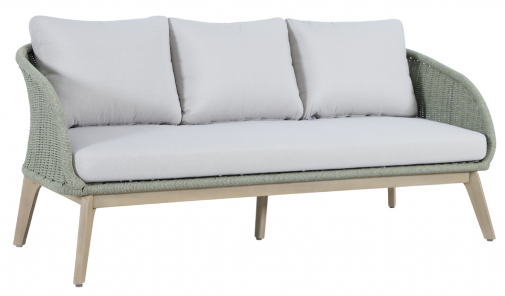 Диван деревянный трехместный Tagliamento Madrague, светлый тик, бежевый