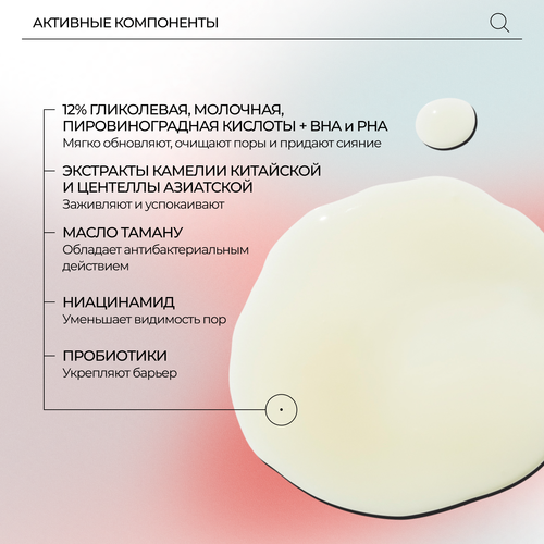 PSA GOALS Multi Acids & Probiotics Perfecting Night Serum Ночная мультикислотная сыворотка с пробиотиками, 30 мл