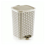 Мусорное ведро с педалью 6 лт ПЛЕТЁНОЕ крем