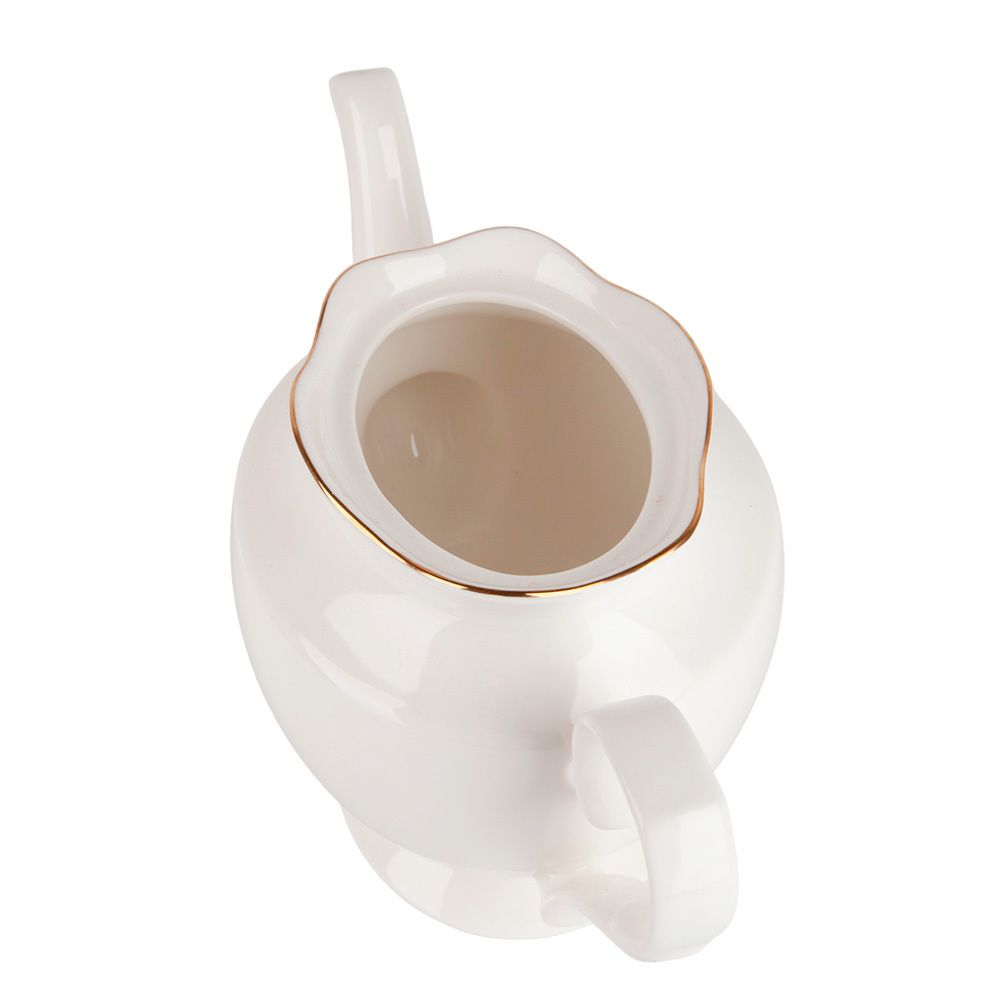 Чайник " " v=1300мл с золотой окантовкой (фарфор) (подарочная упаковка)