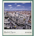 Тетрадь 36 л., А5, клетка, Alingar "Городские виды", скрепка, офсет, мелованная бумага, 5 дизайнов в пленке т/у