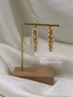 Серьги Скиапар. золотые с жемчужинами
