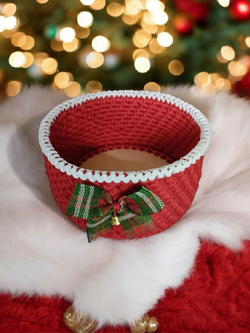 Рождественская корзинка для подарков, красная