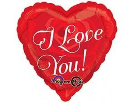 А 18" ILY Сердце с розой S40