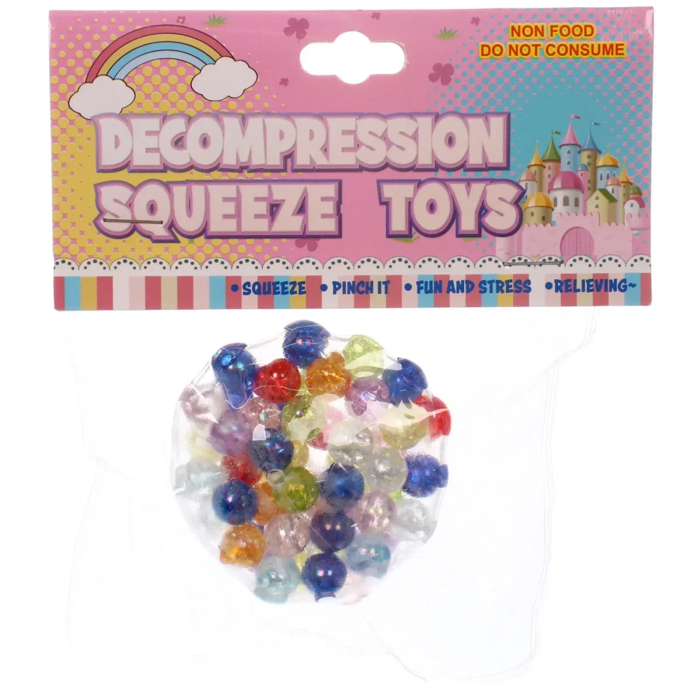 Игрушка «Шарик», 6 см, сквиш с бусинами, микс