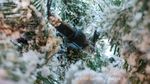 Заснеженная ель с гирляндой «Форесто» холодный свет (Литая+пвх) 120 см / 1,2 м