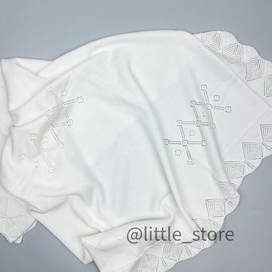 Плед вязаный "Tenderness" Молочный, 85х90