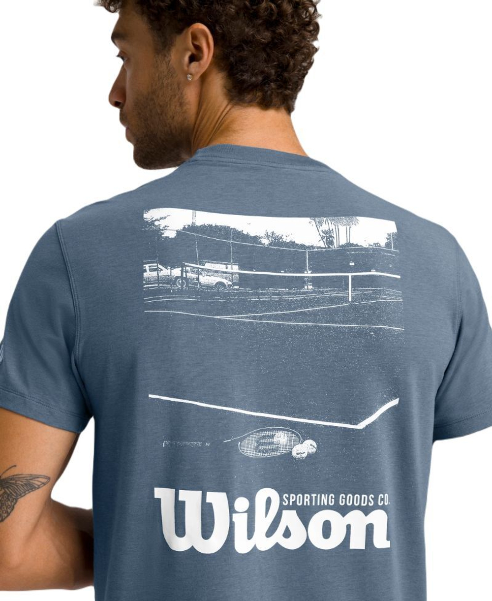 Мужская теннисная футболка Wilson Easy Street - небесный