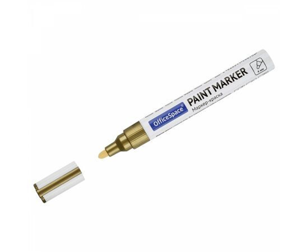 12 шт. Маркер-краска OfficeSpace золотая, 1-4мм, нитро-основа
