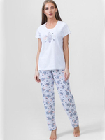 Оригинальный комплект с серыми принтованными брюками (Размер: S) (Цвет: серый)