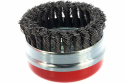 Щетка чашечная усиленная для УШМ (жгутированная стальная проволока 0,5 мм, 100 мм) MIRAX 35144-100